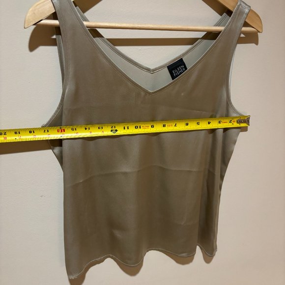 Eileen Fisher Silk V-Neck Tank Top - Medium, Champagne Gold - Picture 2 of 7